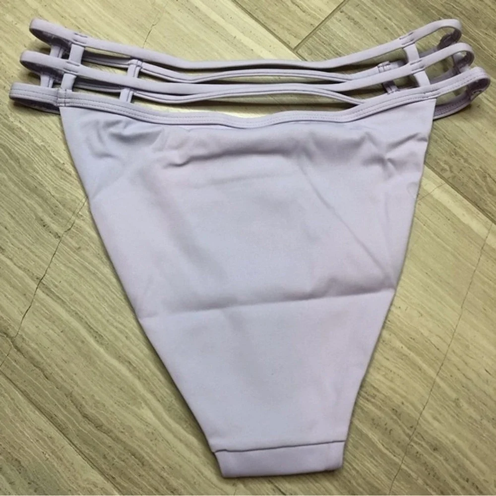 Jonathan Simkhai Amenda Strappy Bikini Summer Vacation Bottom Lupine Lilac Small